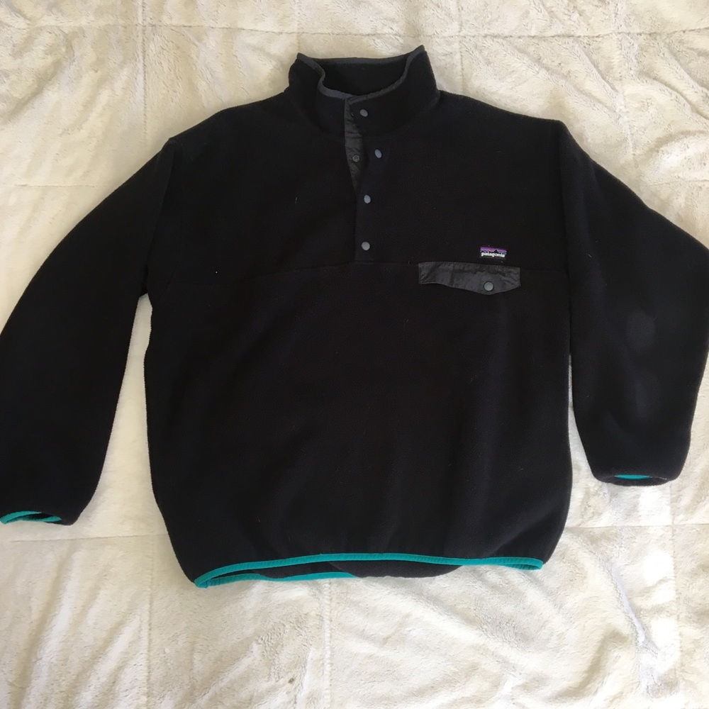 Black Patagonia Fleece Snap Pullover